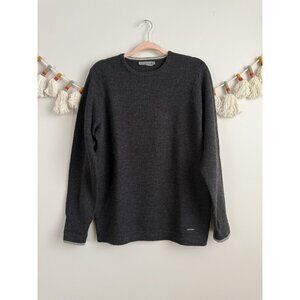 Smartwool 100% Wool Grey Crewneck Sweater Layering Winter Basics Warm Men S